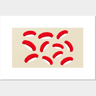 Sushi Simple Minimal Pattern Japan Art Anime Food Logo Posters and Art